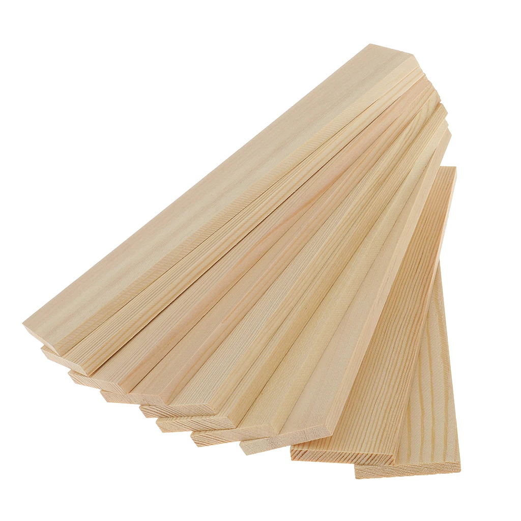 10 Pieces Natural Wooden Shape Pine Wood Board Panels for Modelling Crafts Making Supplies