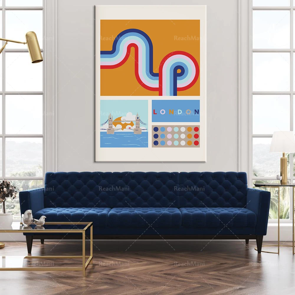 London printable wall art, urban art posters, retro abstract London posters, new home decoration gifts