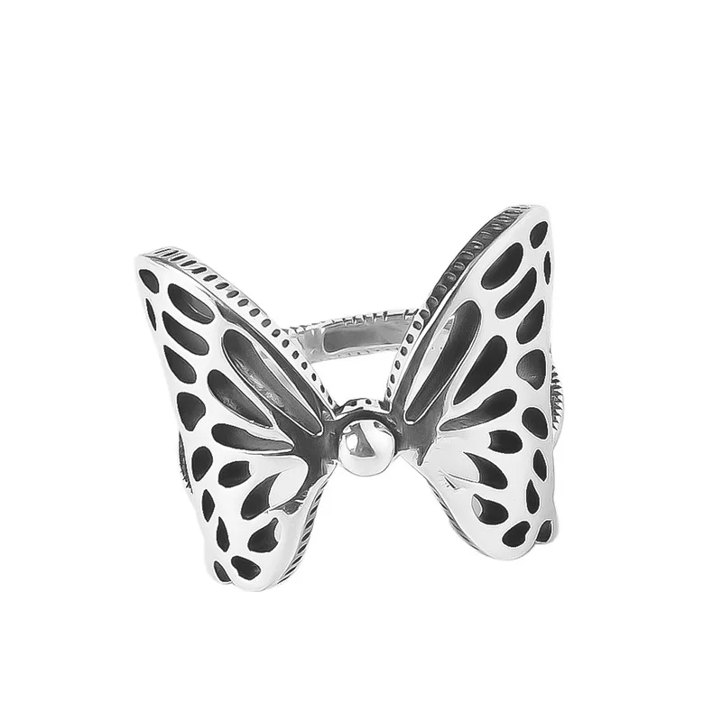 PANJBJ 925 Silve Wing Dragon Punk Ring für Frauen Mädchen Party Geschenk Retro Hiphop Mode Schmuck Dropshipping – Detail 17