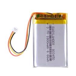 3.7V 1800mAh 803450   Batería recargable LiPo de polímero de litio JST de 1,25mm y 3 pines para cámara MP3 DVD PAD GPS Corsair Void Pro