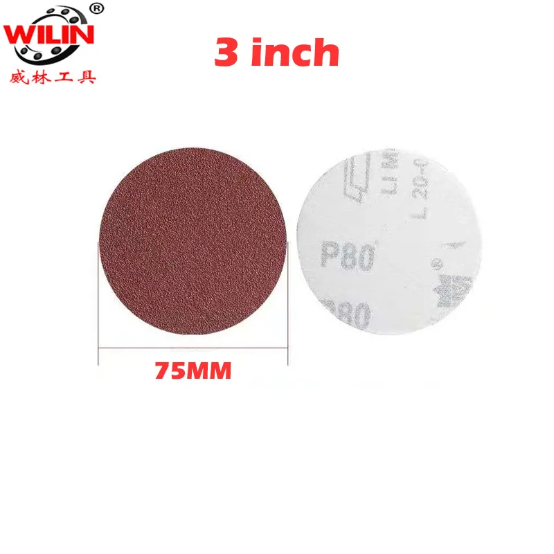 100pcs 1/2/3 Inch Sandpaper Round Shape Sanding Discs Abrasive Tool Parts Buffing Sheet Sandpaper Sander Polishing Pad