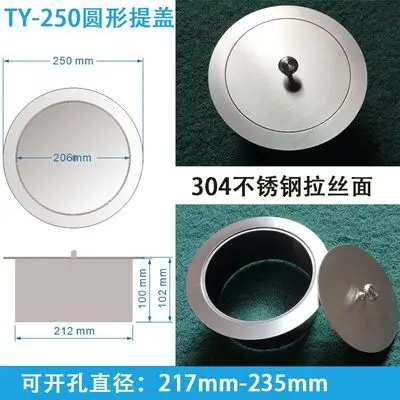 

304 Stainless Steel Round Square Kitchen Countertop Lab Working Top Flush Built-in Waste Trash Chute Grommet With Lid Cover