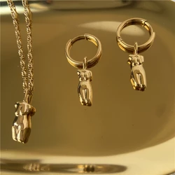 2021 Vintage Women Jewelry Stainless Steel Female Body Face Pendant 18k Gold Hoop Earrings for Teens Wedding Gifts for Girls