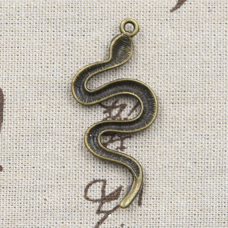 4pcs Charms Snake Cobra 53x23mm Antique Making Pendant fit,Vintage Tibetan Bronze Silver Color,DIY Handmade Jewelry