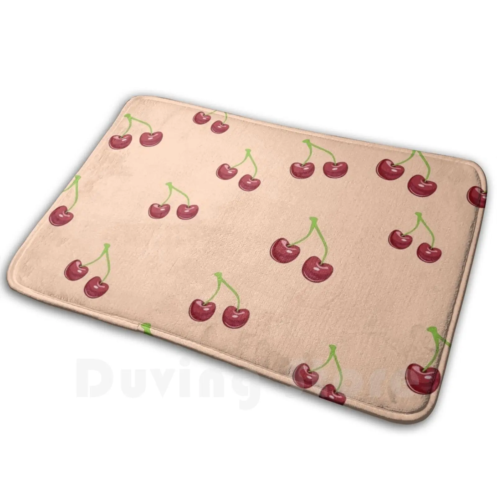 Cheery Cherries Carpet Mat Rug Cushion Soft Cherry Cheer Fruit Red Snack Food Cherries Cute