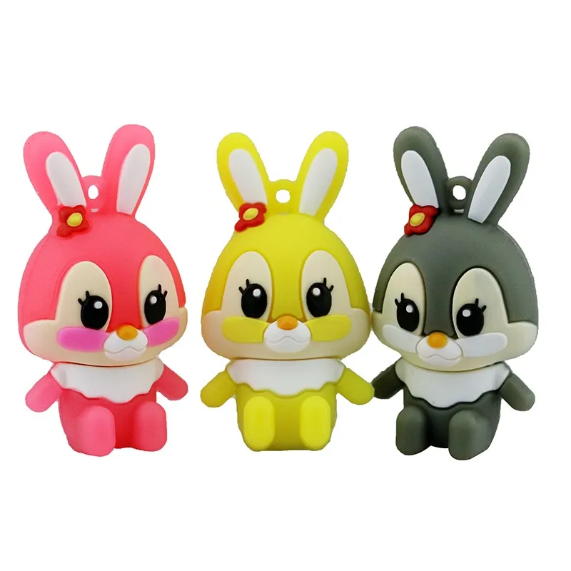 Lovely Rabbit USB Flash Drive 8GB 16GB 32GB USB Flash Memory Stick Pen Drive For Girl USB Drive Bunny USB Stick Falsh Disk