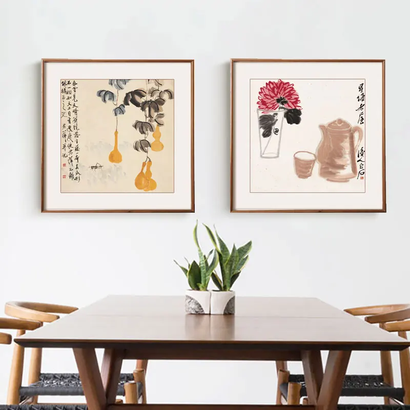 Chinese Style Flowers and Bird Painting Bird Singing on  blossom Artistic Beauty Picture Canvas Posters for Home Decoration