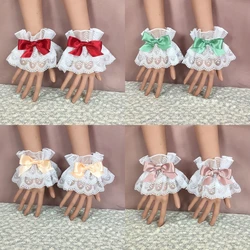 Styl japoński Lolita ręka rękaw mankiety na rękę słodkie koronki z falbankami Multicolor Bowknot Maid Cosplay bransoletka nadgarstek Prom Party