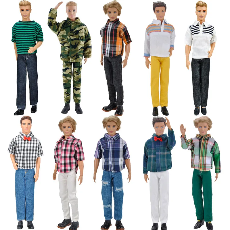 5 items /lot Cool Stuff Ken Doll Accessories Daily Suit Shirt Couple Dress For Ken Doll Clothes Accessories Dress