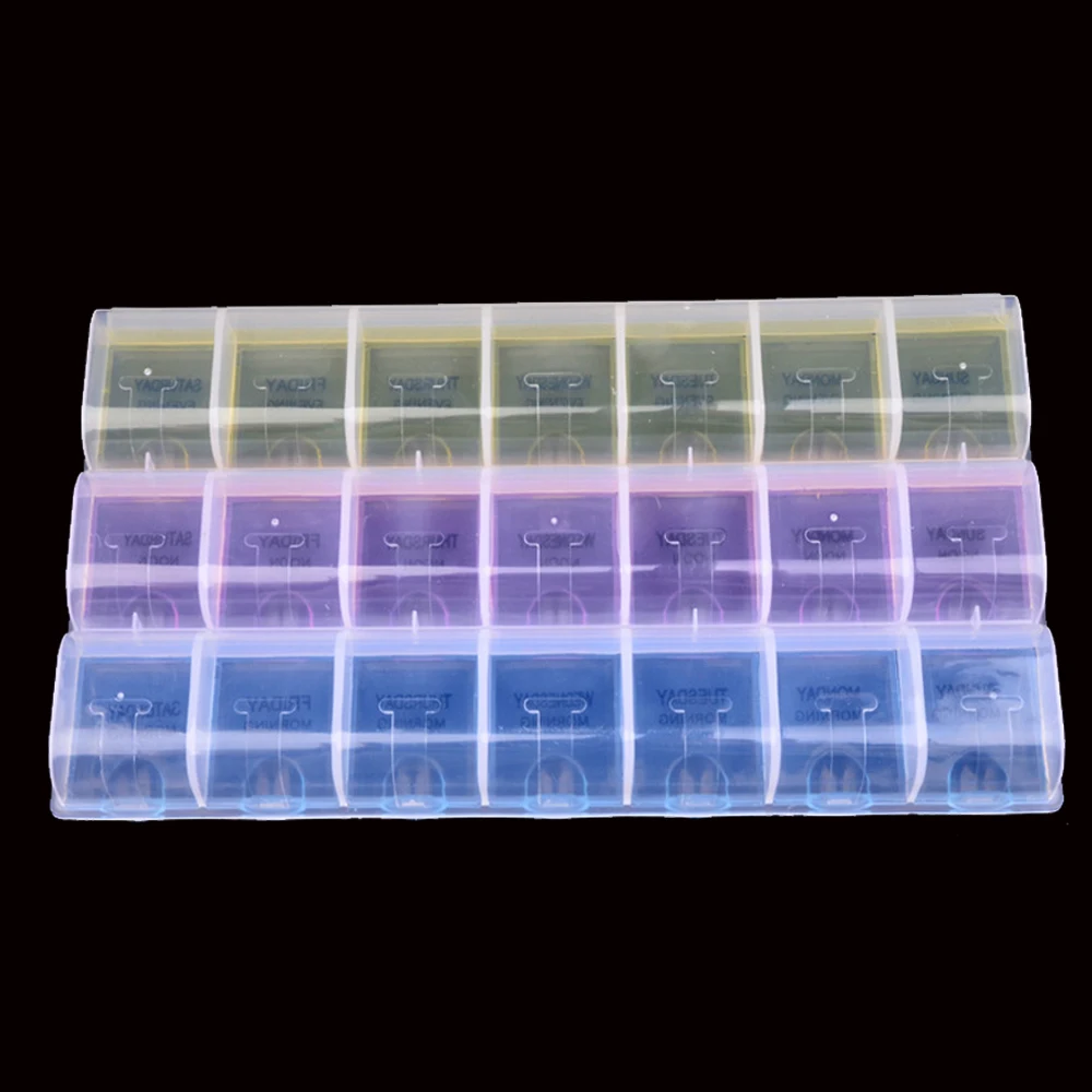 Plastic Medicine Box Detachable Pill case 7 days Weekly Tablet Organizer Drug Container insulin pillbox Pocket Splitters stash