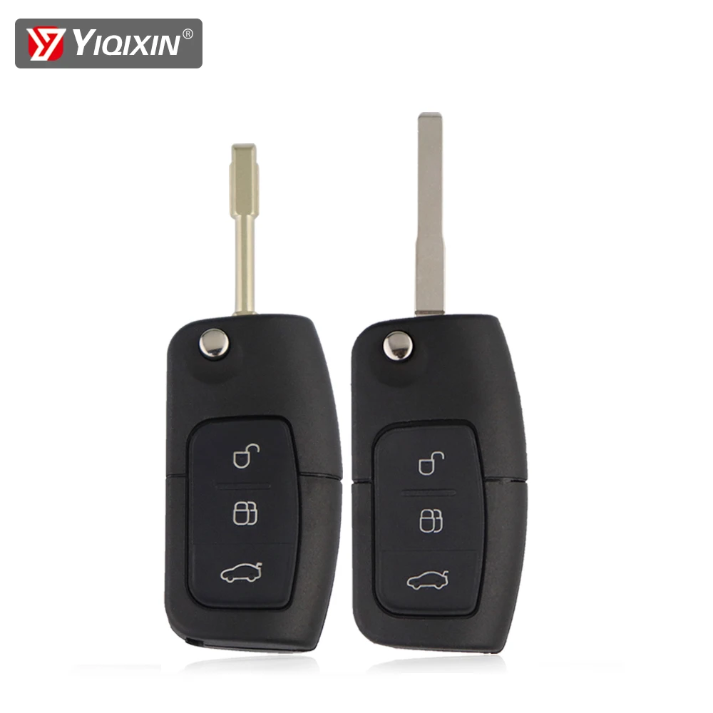 YIQIXIN 3 Button Fob Case Flip Folding Key Shell For Ford Focus 2 3 Fiesta C Max Connect Ka Mondeo S Max Galaxy FO21 HU101 Blade