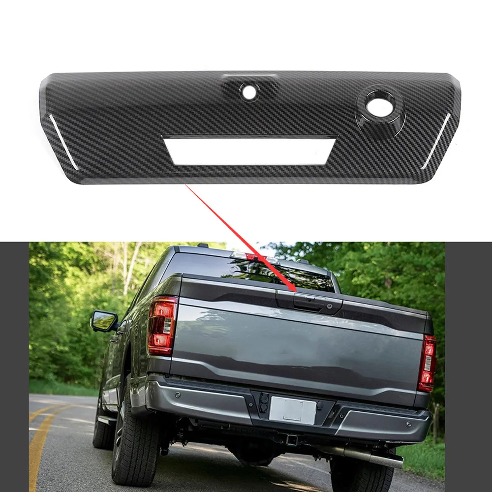 

Новая Автомобильная накладка ABS для Ford F150 2021, чехол для задней дверной ручки багажника, стильные аксессуары из углеродного волокна