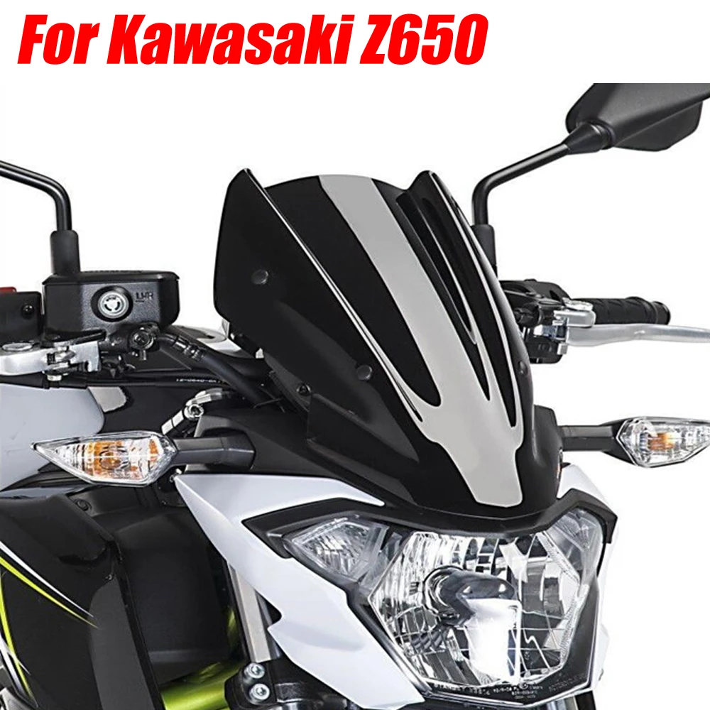 Motorcycle Sports Windscreen Windshield Viser Visor Wind Deflectors For Kawasaki Z650 2017 2018 2019 2020 2021 2022 2023 Z 650