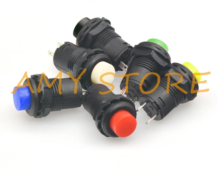 5 قطعة الأصفر الأحمر بليه GRN WHT BLK الجولة DS-428/228 الحفاظ على DS-427/227 لحظة الضغط على زر التبديل 12 مللي متر لا SPST AC125V/3A 250 فولت/1.5A