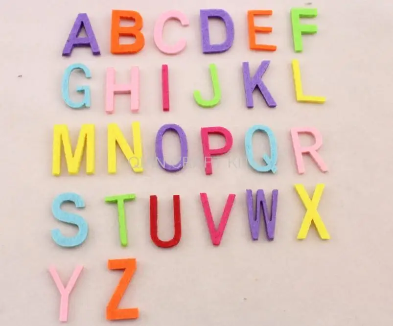 1500pcs 31mm fabric wool Felt Letter Alphabet mixed color educational toys patch applique for DIY needle craft thick 2mm