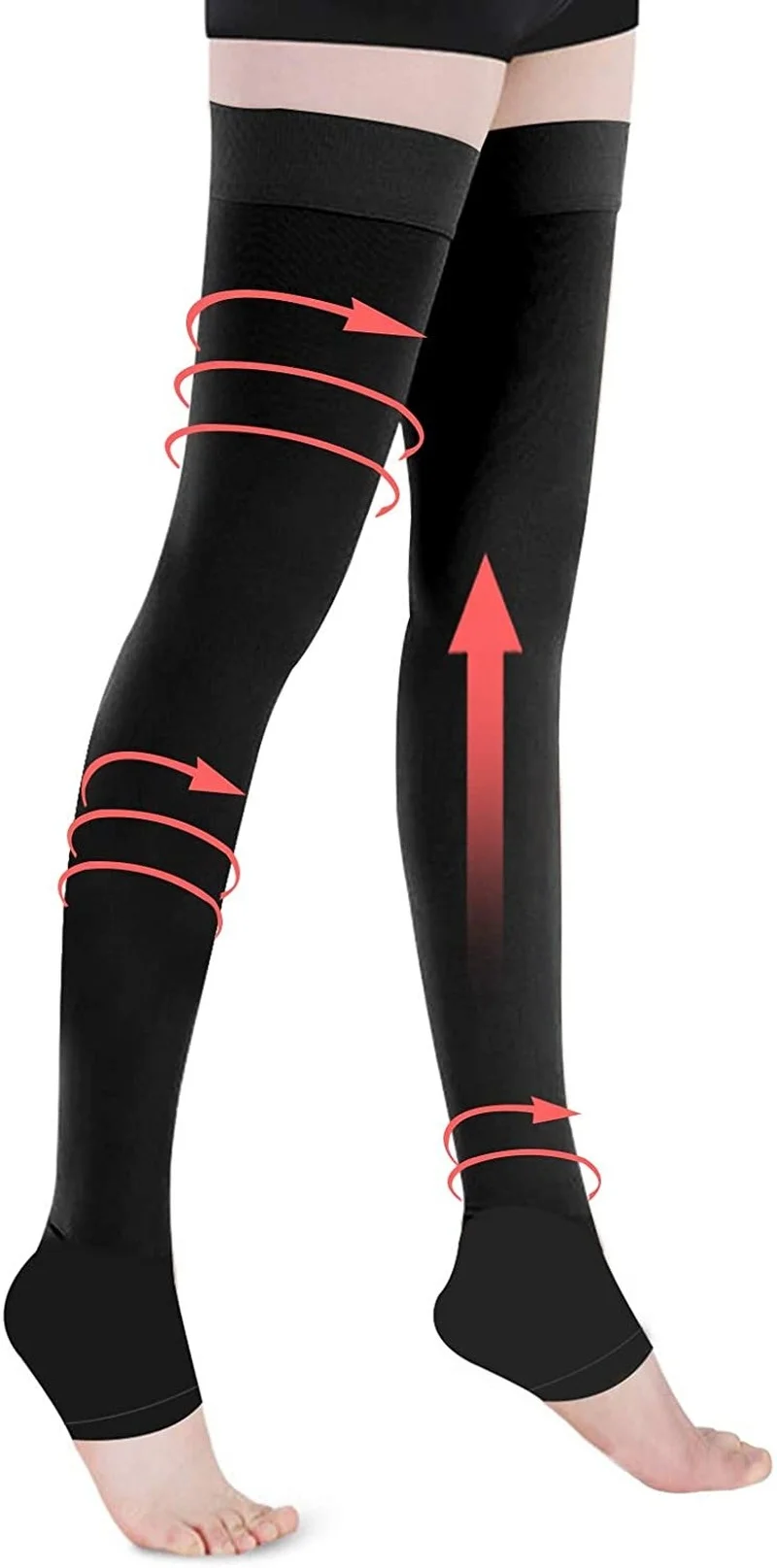 Medical Compression Stockings Thigh High for Women Men 30-40 mmhg Compression Support Hose Band for Swelling and Varicose Veins