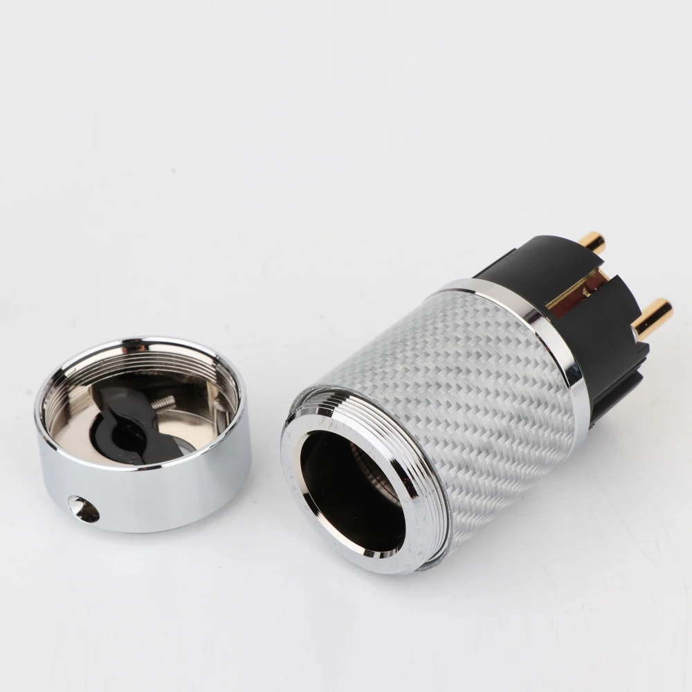 Preffair WCF4-G ألياف الكربون مطلية بالذهب مع طوقا الاتحاد الأوروبي القياسية الأوروبية IEC أنثى التوصيل لتقوم بها بنفسك كابل الطاقة الرئيسي