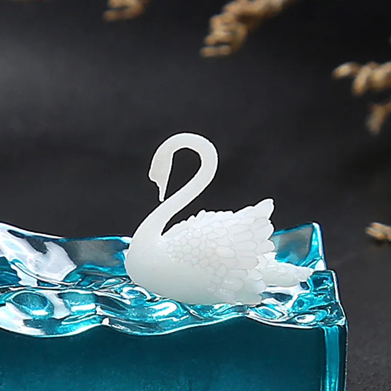 3 sztuk/partia 3D Swan biżuteria żywica UV DIY Craft paznokci Handmade biżuteria z żywicy przezroczysty papier wypełniacz materiał