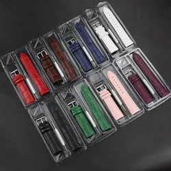 High Quality Genuine Leather Watch Strap Green Purple Blue Band Watchband with box Accessory for watch