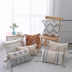 Free Shipping 45*45/30*50cm Morocco Boho Tufted Nordic Style Pillow Case Home Living Room Sofa Cushion Cover HT-BTNSC-G