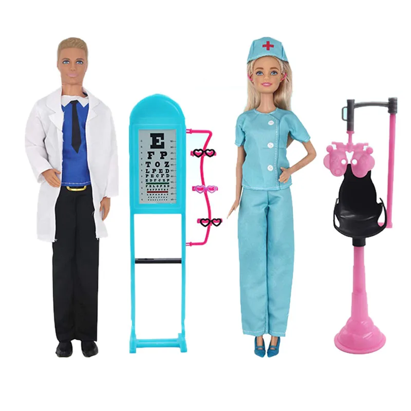 Doll Clothes Doctor Nurse Set Uniform Mini Girl`s Toy For Barbies Doll Accessories Russia DIY Gifts Baby Doll DIY Freeshipping