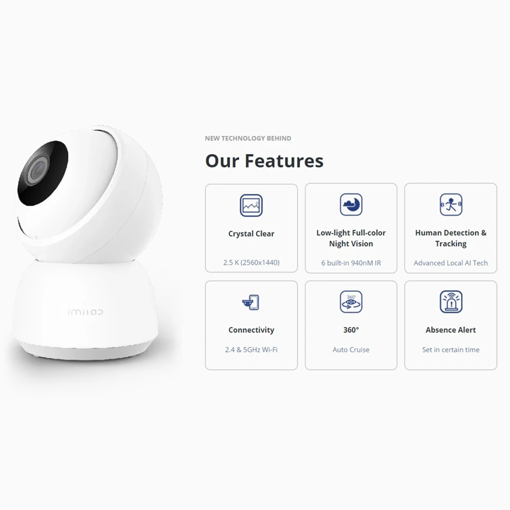 C30 WiFi Câmera IP para Smart Home Security, Visão Noturna Interior, Vídeo 4MP, Monitor do Bebê, Pet, Top Global, Topo