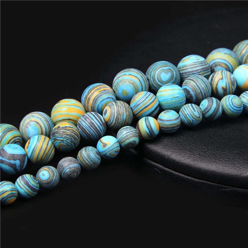 Matte Multicolor Malachite Mineral Beads 4 6 8 10 12mm Natural Stone Beads For DIY Jewelry Making Bracelet Neacklace Accessories