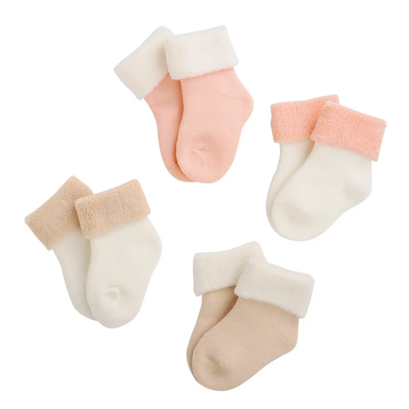 2Pair/lot 2020 New autumn and winter thick baby socks newborn socks warm baby foot socks