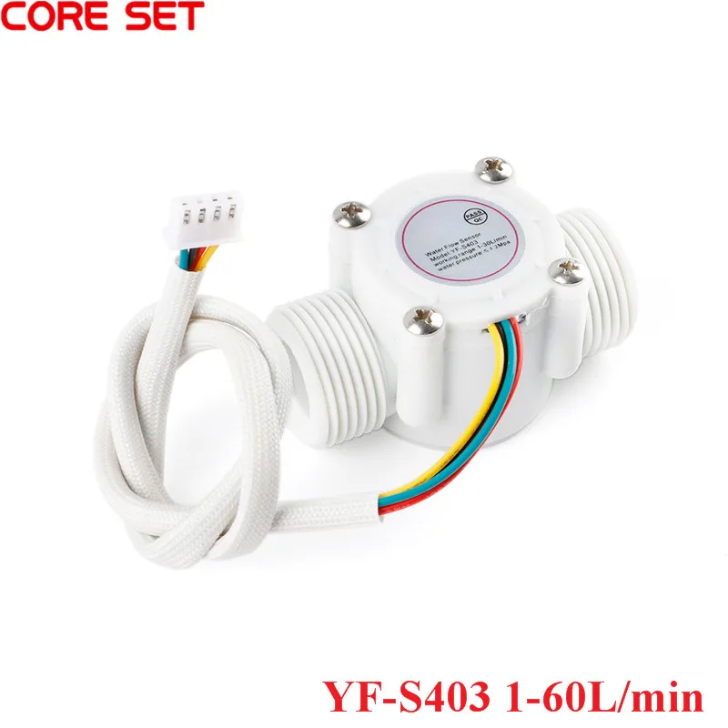 YF-S403 Water Flow Sensor DC 5-24V Flowmeter Hall Flow Sensor 3/4 Wire Water Control Liquid Flow Sensor Switch 1-60L/min 1.75MPa