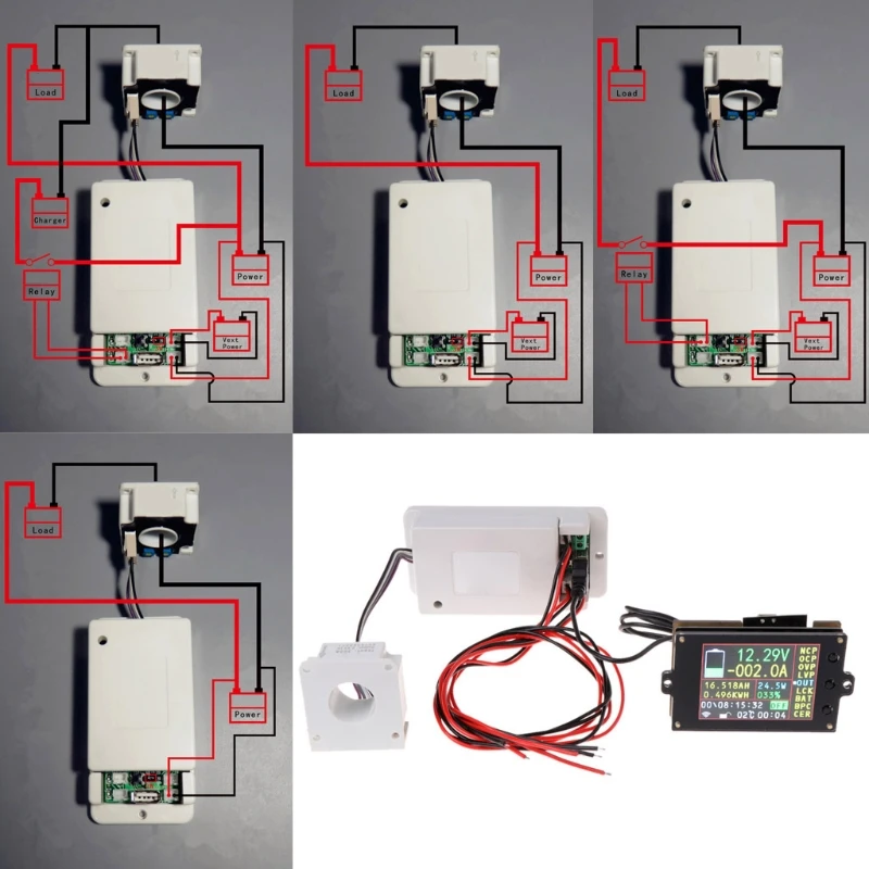 500V 100A 200A 500A Wireless Voltmeter Ammeter Coulometer Battery Power Meter