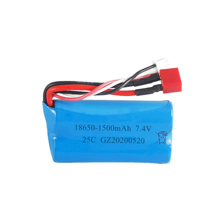 Batería de lipo para coche de control remoto, pila para 144001 Wltoys, 2s, 7,4 V, 1500mah/3300mAh/3500mah, enchufe en T para Wltoys 124018, 124019,