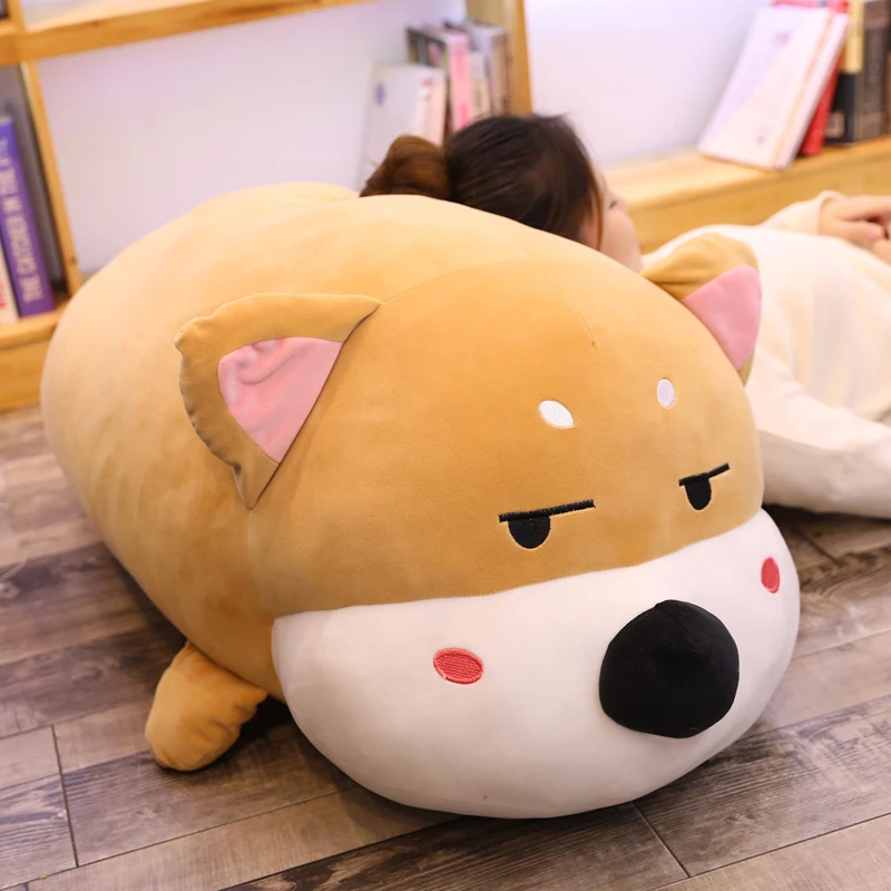 Cute Shiba Inu doll fat puppy soft toy giant cartoon corgi dog sleeping pillow for chilrend girl birthday gift 39inch 100cm