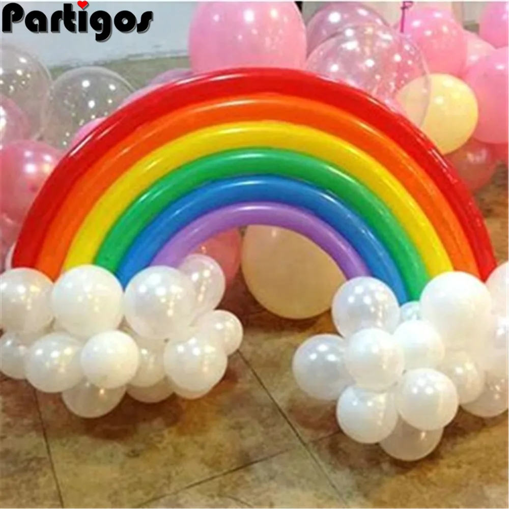 26pcs/set DIY Magic Ball Christmas Birthday Decor Children Birthday Gift Accessories Decoration Rainbow Band Balloon Set