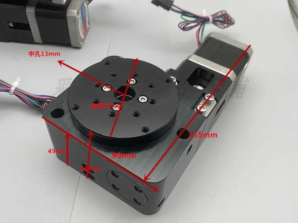 Precision electric rotating platform Indexing table R-axis hollow 360-degree turntable Indexing plate 70mm 92% new