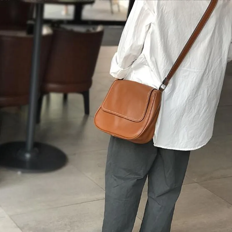 Cowhide bucket bag lady Casual Tote Female Crossbody Messenger  2024 new bag Fashion Women messenger 100% Genuine Leather