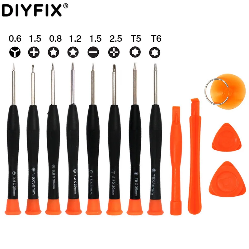 DIYFIX 13 في 1 إصلاح مفك مجموعة للهاتف المحمول الكمبيوتر المنزلية إصلاح تفكيك مجموعة أدوات