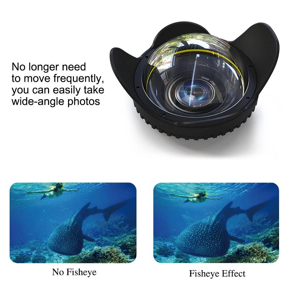 Optical Fisheye Lens Shade Antireflective Filter for Underwater Camera case Microspur 67mm Interface 0.7 1pc