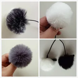 3pcs/pack dead cat lapel microphone furry for lavalier microphone fuzzy 0.5cm diapmeter white grey black mix color
