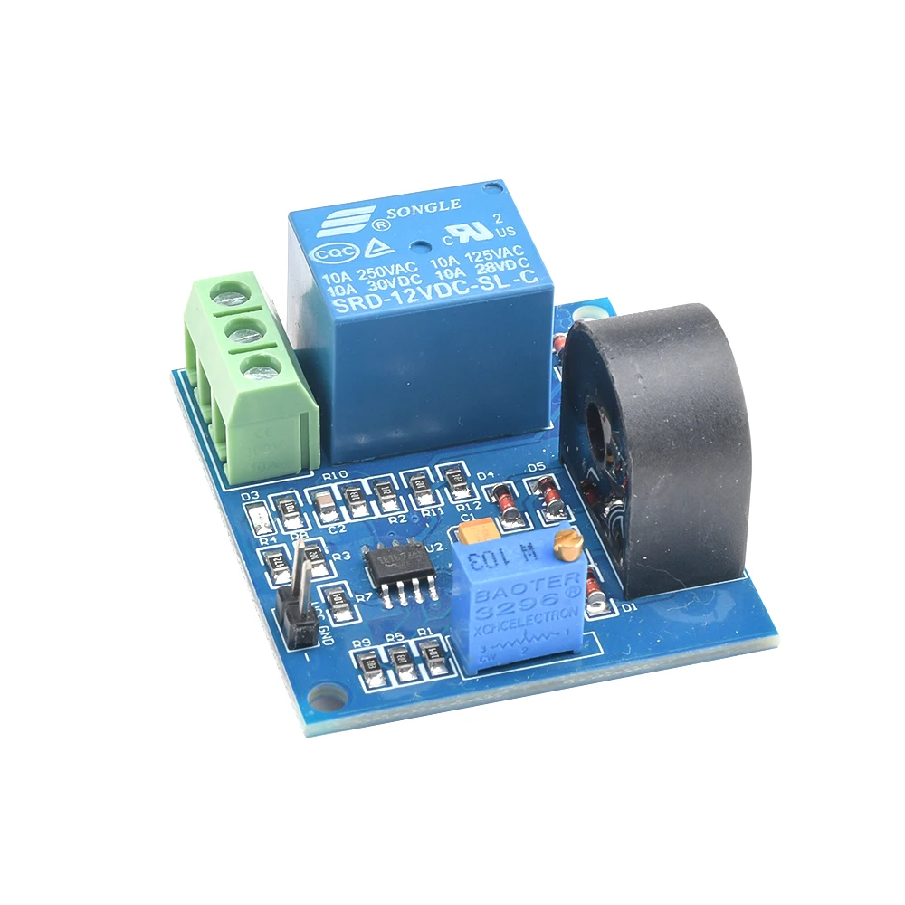 5A 5V 12V 24V Bảo Vệ Quá Dòng Cảm Biến Dòng Điện AC Rơ Le Cảm Biến Phát Hiện Cảm Biến Rơ Le