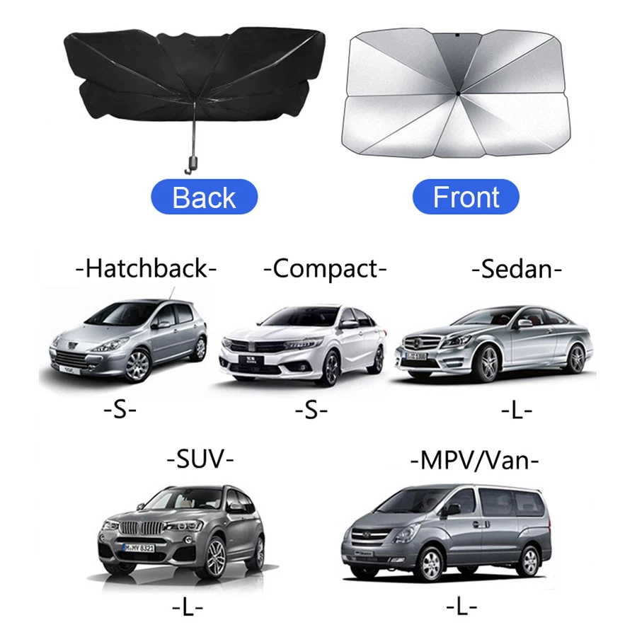 High Quality Multifunction Front Windscreen Sunshade Sun Visor Heat Insulated Folding Umbrella For Car SUV Universal Easy Use