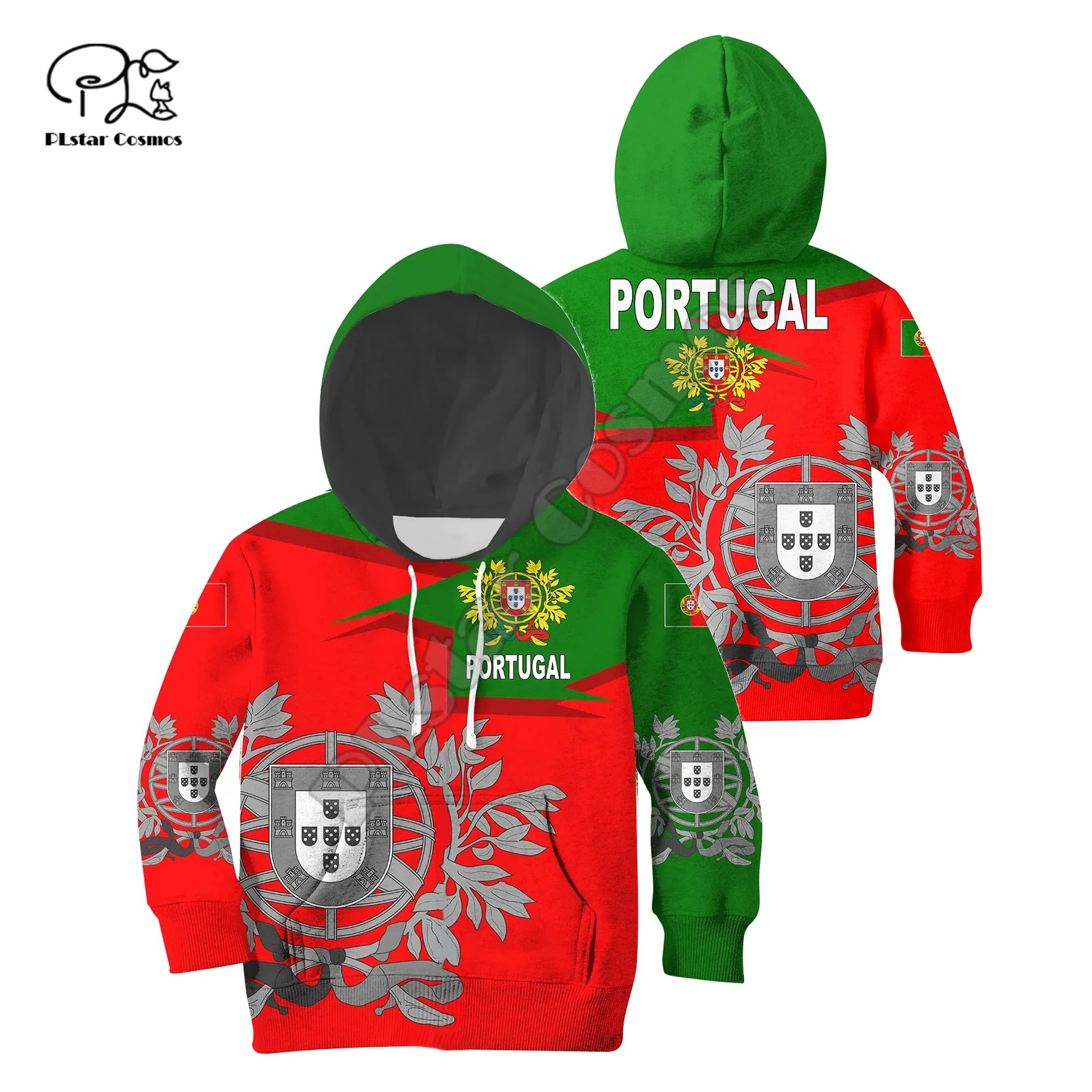 

PLstar Cosmos Portugal Symbol Fashion 3D Print Summer Kids Hoodies Zipper Hooded Flag Colorful Casual Brand Clothing Style-3