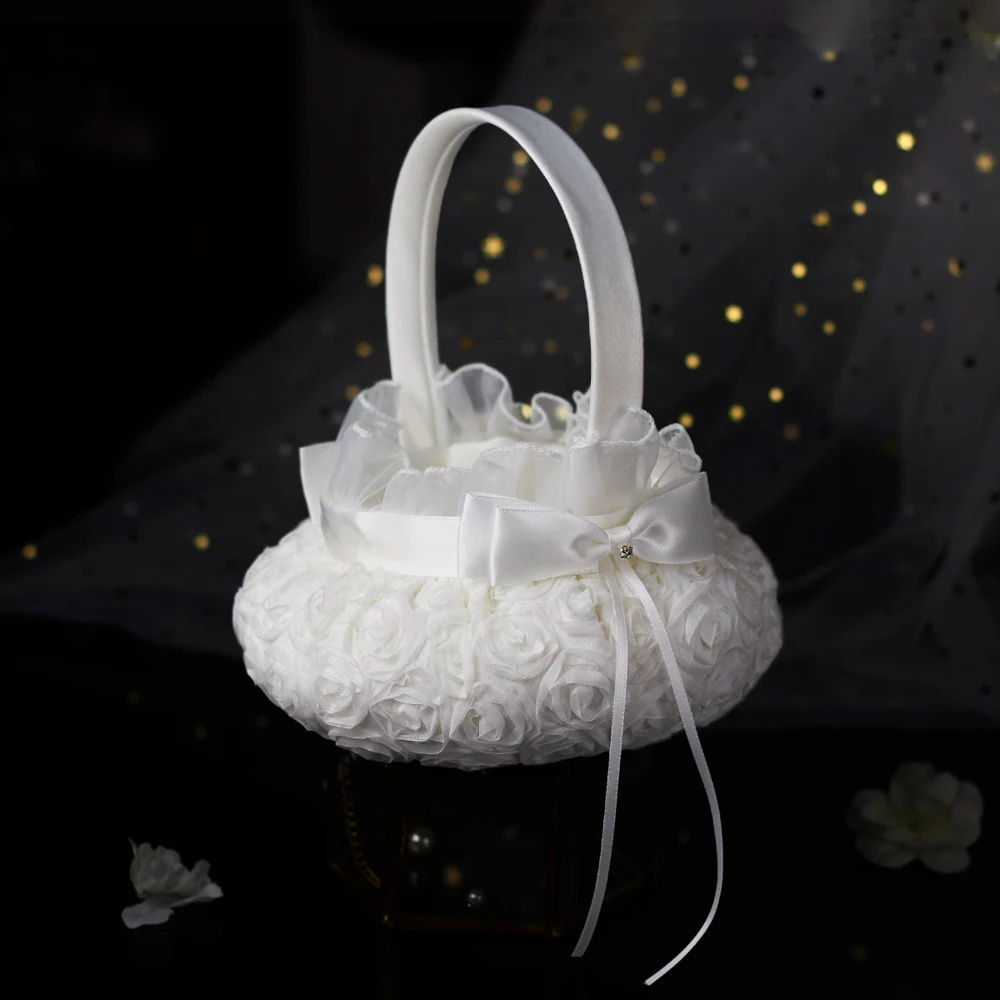 New Arrival Wedding Baskets Lace Wedding Accessories Free Shipping Bridal Baskets 17.5*22cm