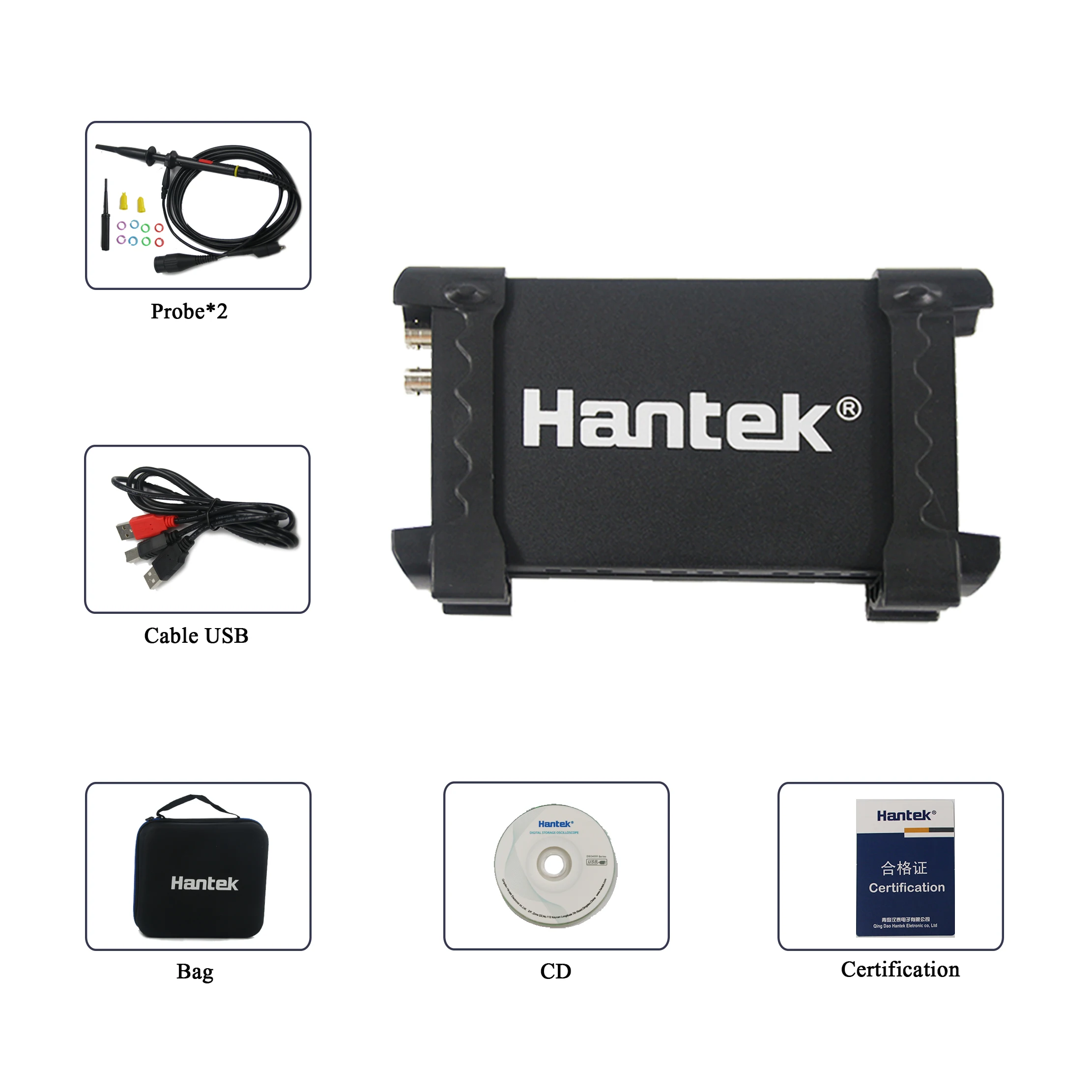 Hantek 6022BE PC USB راسم الذبذبات 2 قنوات رقمية 20 ميجا هرتز عرض النطاق الترددي 48MSa/s معدل العينة