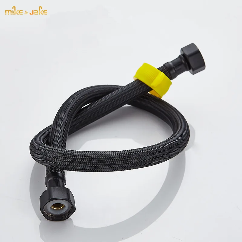 Black 304 stainless steel metal braided cold and hot water inlet hose water inlet pipe for toilet water heater pipeG1/2