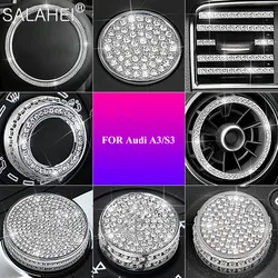 Luxury Crystal Diamond Car Steering Wheel Emblem Interior Rhinestone For Audi A3 S3 Q2L Decoration Stickers Car accessories