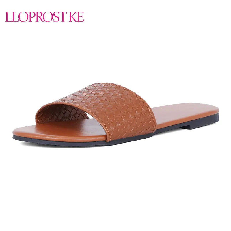 

Lloprost ke 2021 New Women Slippers Fashion Summer Comfy Flats Shoes Plus Size Women Shoes Open Toe Slipper Outdoor Beach Slides