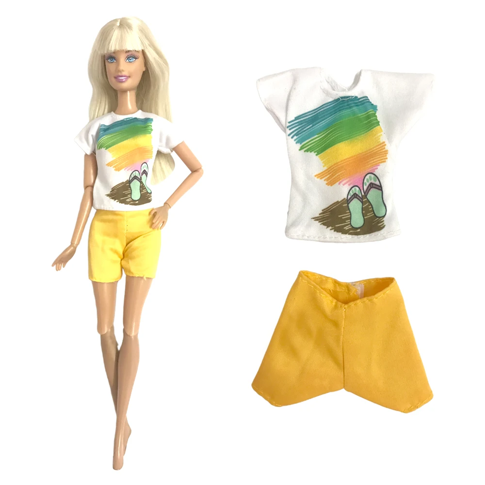 NK NEW Style Doll Summer Dress For Barbie Clothes Doll Accessories Casual Wear Fashion Shirt Pants Shorts  Baby Toys JJ