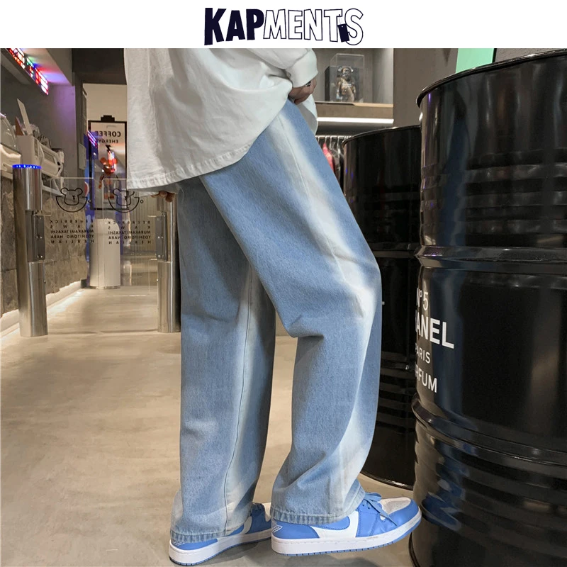 KAPMENTS Men Patchwork Vintage Retro Jeans Pants 2023 Mens Harajuku Baggy Streetwear Denim Trousers Male Y2k Graphic Jean Jogger