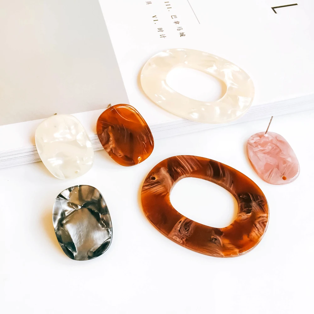 ZEROUP Oval Stud Earrings Ear Accessories Jewelry Component Ornaments Diy Material Handmade 6pcs