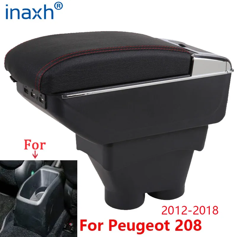 For Peugeot 208 Armrest Box 2012-2018 Storage box Car Holder Ashtray Interior accessories Retrofit parts USB 2017 2016 2015